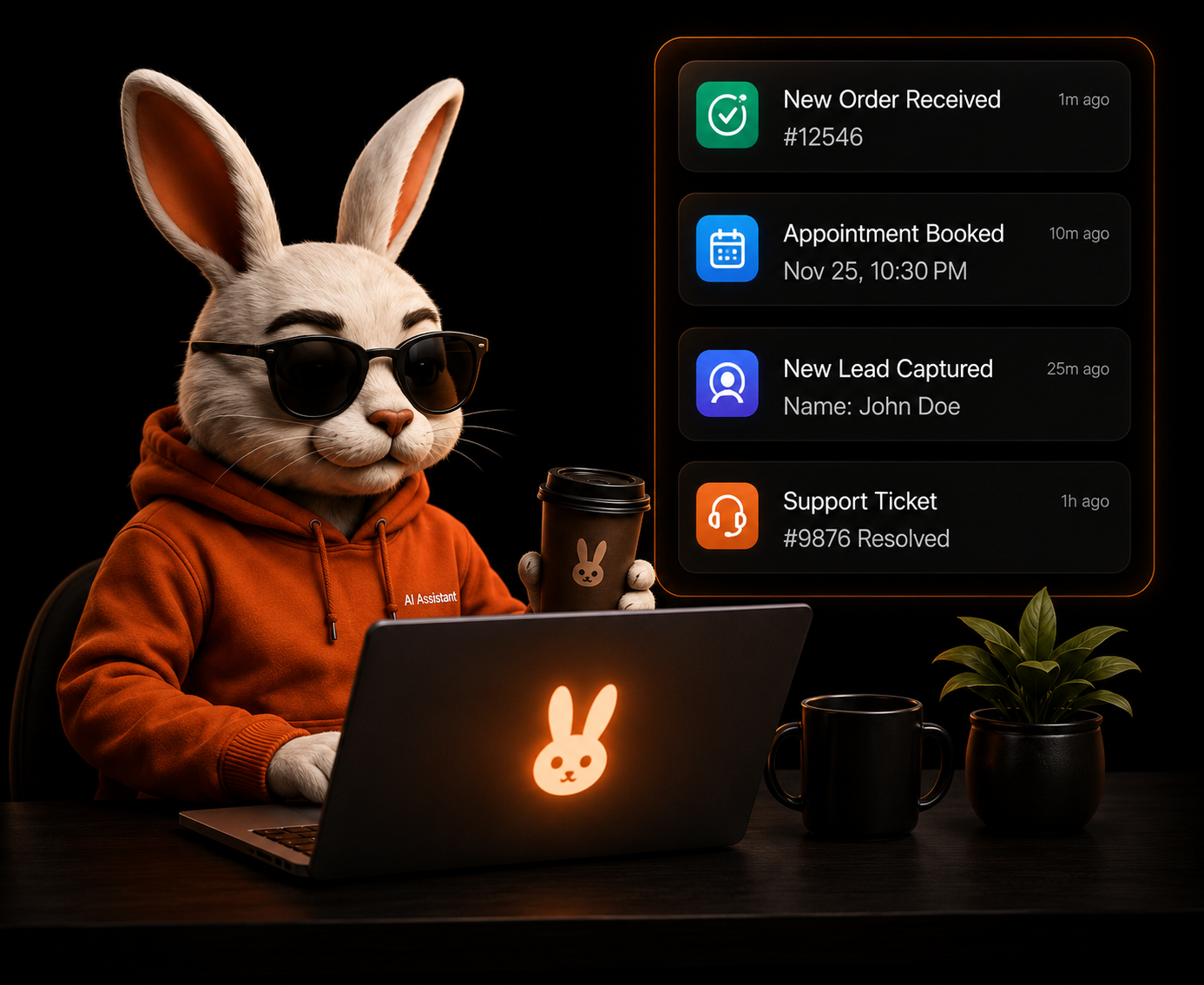 LazyRabbit chatbot handling notifications
